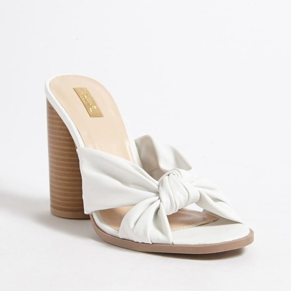Qupid Metallic Twist-Front Heels NEW